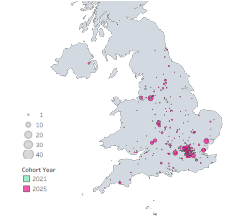 UK map showing COMPOS growth